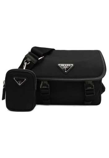 Prada Buckled Satchel Shoulder Bag Black