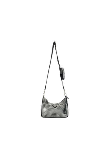 Prada Re-Edition 2005 Crystal-Embellished Satin Bag Silver