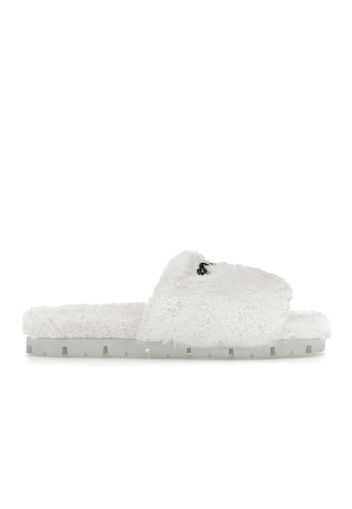 Prada Terry Cloth Slide White Black (Women's)