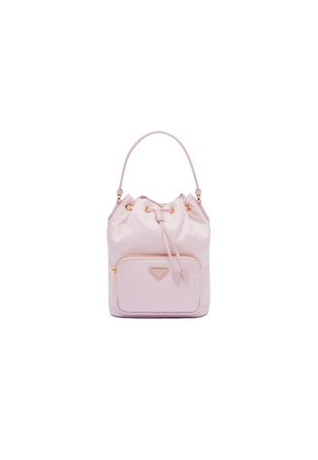 Prada Duet Re-Nylon Bucket Shoulder Bag Alabaster Pink