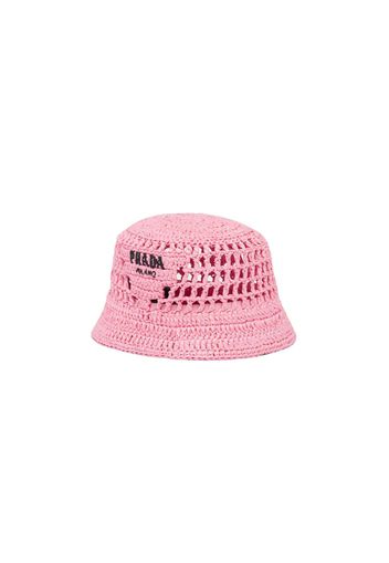 Prada Raffia Bucket Hat Petal Pink