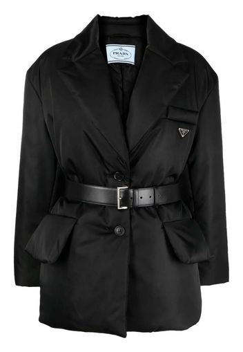 Prada Padded Belted Jacket Black