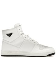 Prada Downtown High Top Sneakers Leather White White Black