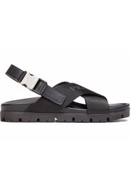 Prada Crisscross Straps Buckle-Fastening Sandal Black