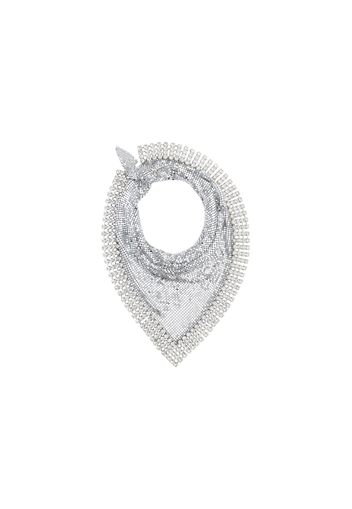 Rabanne H&M Metal-Mesh Triangle Scarf with Fringe Silver