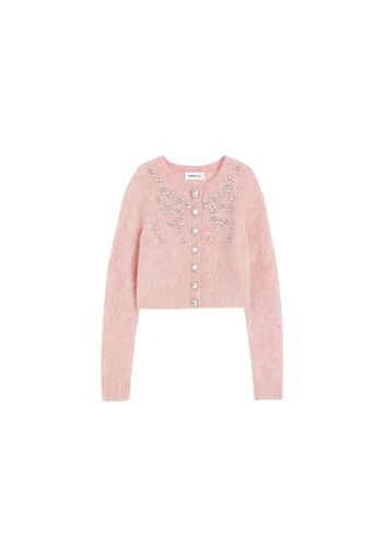 Rabanne H&M Embellished Mohair-Blend Cardigan Pink