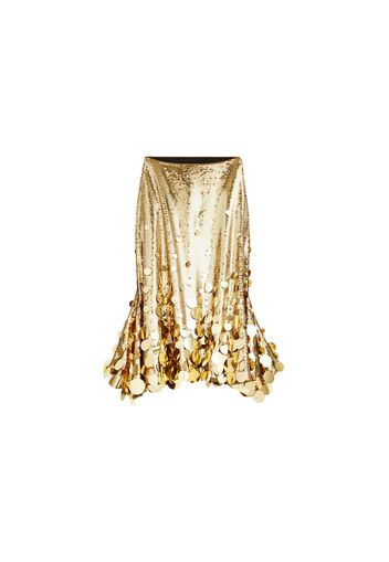 Rabanne H&M Sequined Flared Skirt Gold