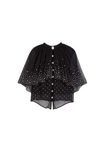 Rabanne H&M Embellished Chiffon Cape Top Black