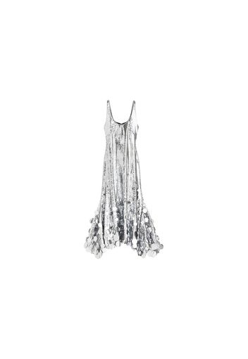 Rabanne H&M Sequined Flared-Skirt Dress Silver