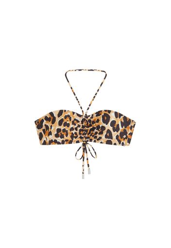 Rabanne H&M Leopard-Print Bandeau Bikini Top Leopard-Print