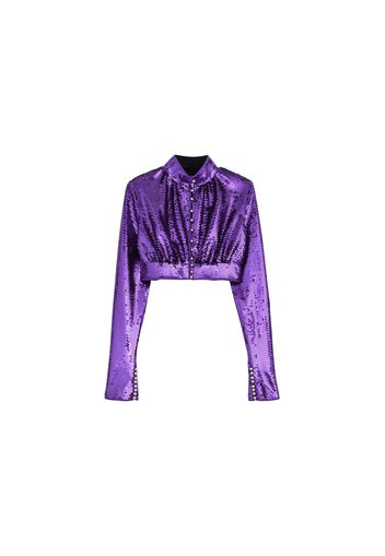 Rabanne H&M Sequined Crop Top Purple