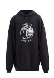 Raf Simons Archive Redux AW01 Antwerp-Print Cotton-Jersey Hooded Sweatshirt Black
