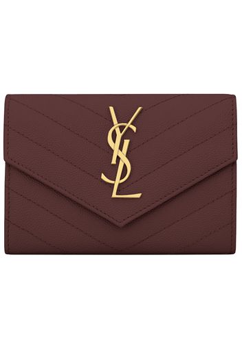 Saint Laurent Cassandre Grain De Poudre Envelope Wallet Small Rouge Legion