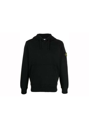 Stone Island Logo Patch Hoodie Black