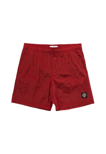 Stone Island Regular Fit Nylon Swim Trunks Red