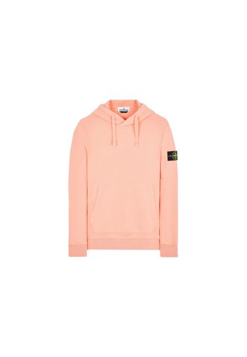 Stone Island 64120 Brushed Cotton Fleece Hooded Sweater Peach