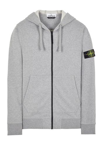 Stone Island 64220 Brushed Cotton Fleece Zip Up Hooded Sweatshirt Dust