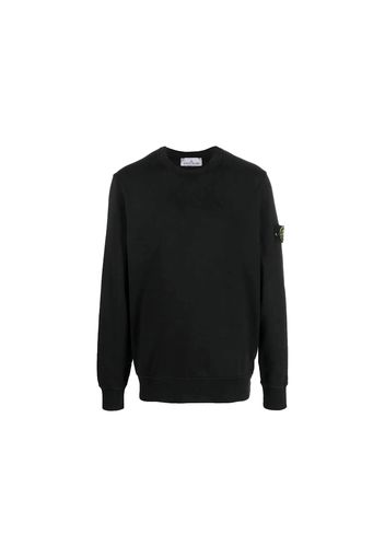 Stone Island 532B9 Felpa Logo Patch Crewneck Black