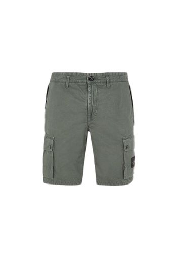 Stone Island Cargo Bermuda Shorts Slim Fit - Old Treatment Musk Green