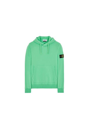 Stone Island 64120 Brushed Cotton Fleece Hooded Sweater Light Green