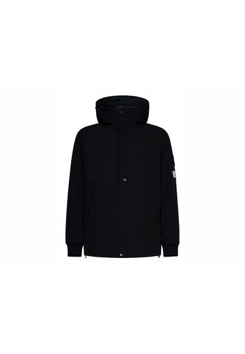 Stone Island Logo Patch Hooded Jacket Black