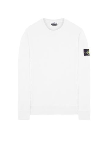 Stone Island Garment Dyed Cotton Fleece Crewneck White