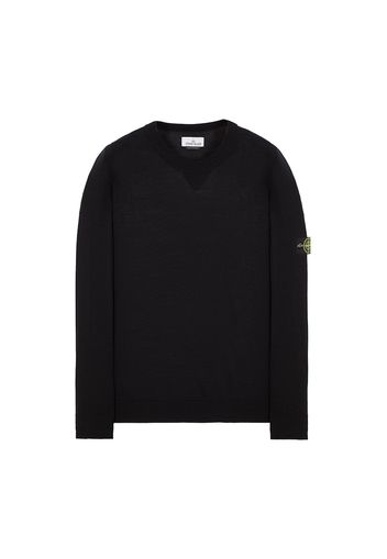 Stone Island Logo Appliqued Wool Sweater Black