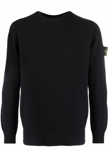 Stone Island 508A1 Stretch Wool Sweatshirt Black