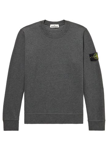 Stone Island 63020 Brushed Cotton Fleece Crewneck Dark Gray