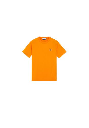 Stone Island 23757 Organic Cotton Fissato Effect T-shirt Sienna Orange