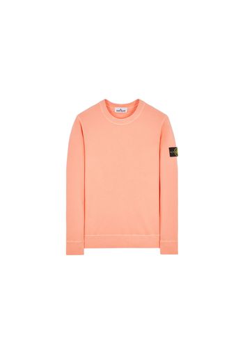 Stone Island 63020 Brushed Cotton Fleece Crewneck Sweater Peach