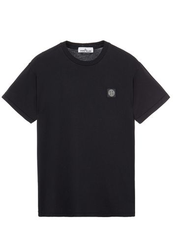 Stone Island 24113 60/2 Cotton Slim fit Logo Applique T-Shirt Black