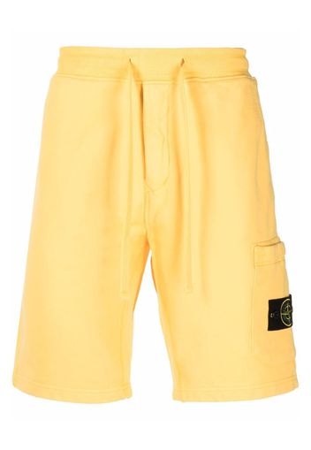 Stone Island 64651 Cotton Fleece Garment Dyed Shorts Yellow