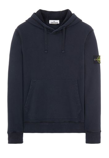 Stone Island 64120 Brushed Cotton Fleece Hooded Sweatshirt Navy