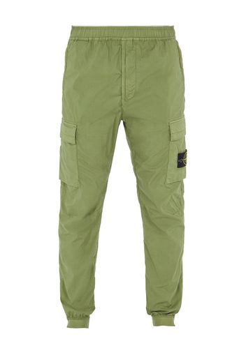 Stone Island 31303 Stretch Cotton Tela 'Paracadute' Garment Dyed Cargo Pants Olive