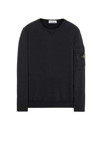 Stone Island Garment Dyed Cotton Fleece Crewneck Black