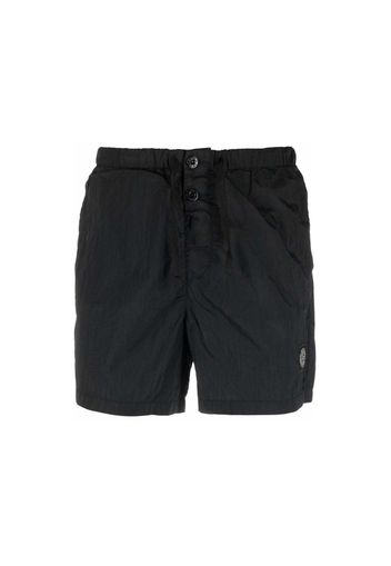 Stone Island Logo Patch Swim Shorts Black