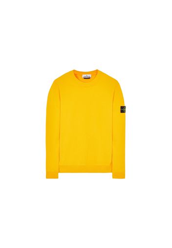 Stone Island 63020 Brushed Cotton Fleece Crewneck Sweater Yellow