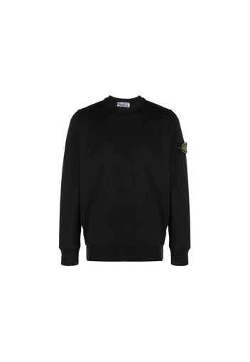 Stone Island Logo Patch Crewneck Sweatshirt Black