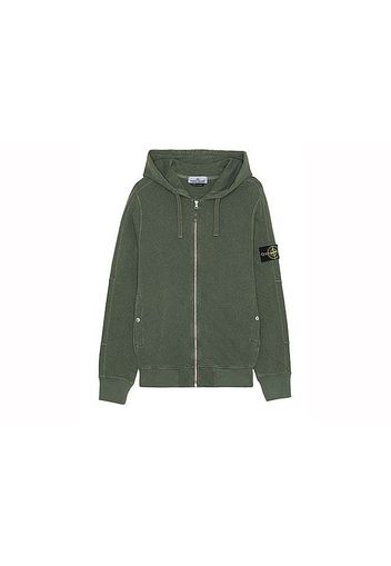 Stone Island Logo Patch Zip-Up Hoodie Musk