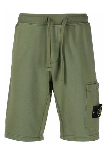 Stone Island 64651 Cotton Fleece Garment Dyed Shorts Khaki