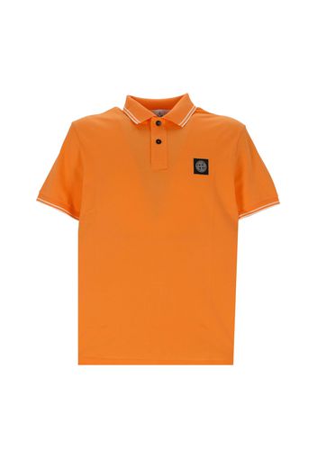 Stone Island Logo Poloshirt Orange