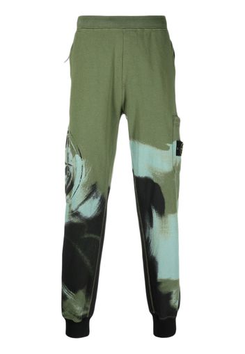 Stone Island Paint-Stroke-Print Joggers Khaki