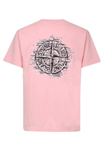 Stone Island Chest and Back Logo T-shirt Pink