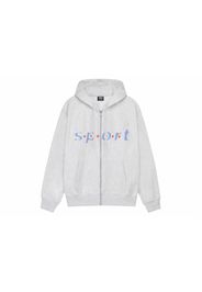 Stussy Dot Sport Zip Hoodie Ash Heather