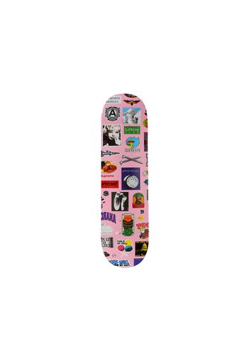 Supreme Stickers Skateboard Deck Pink