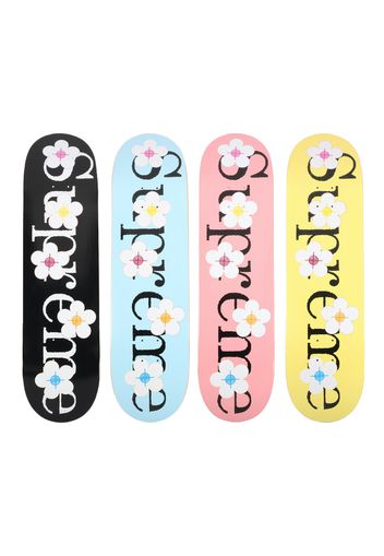 Supreme Flowers Skateboard Deck Black/Blue/Pink/Yellow Set