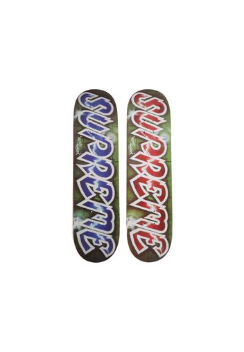 Supreme Lee Quinones Lee Logo Skateboard Deck Blue/Red Set