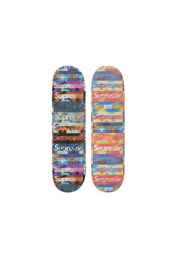 Supreme Distorted Logo Skateboard Deck Black/Yellow Set