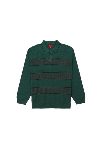 Supreme Knit Stripe L/S Polo Green